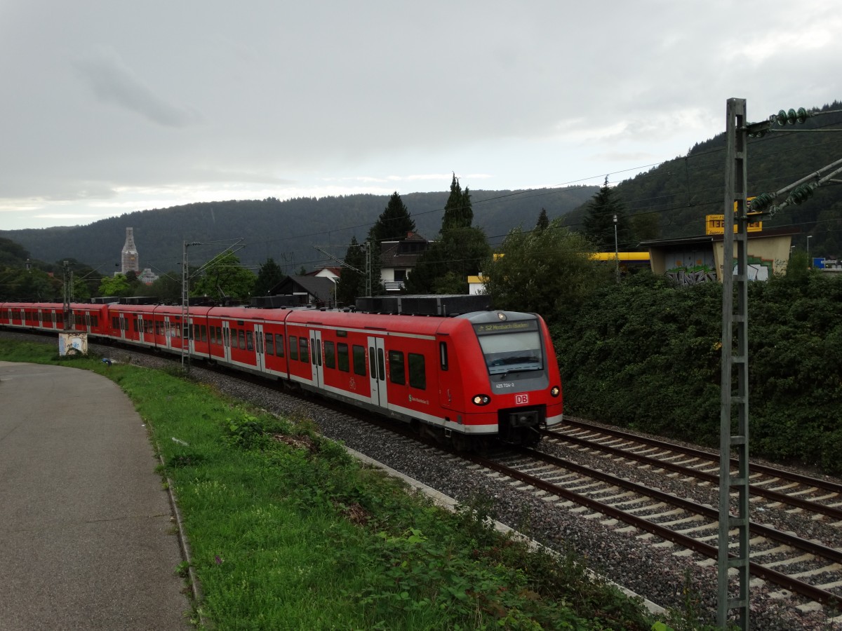 DB Regio S-Bahn Rhein Neckar 425 724-2 am 18.09.15 in Neckargemünd 