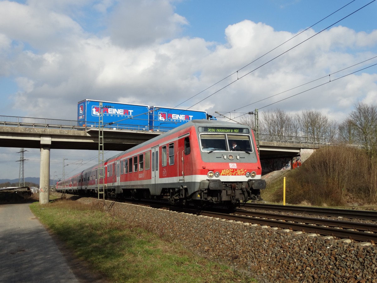 DB Regio Steuerwagen Wittenberge am 25.02.15 bei Ladenburg