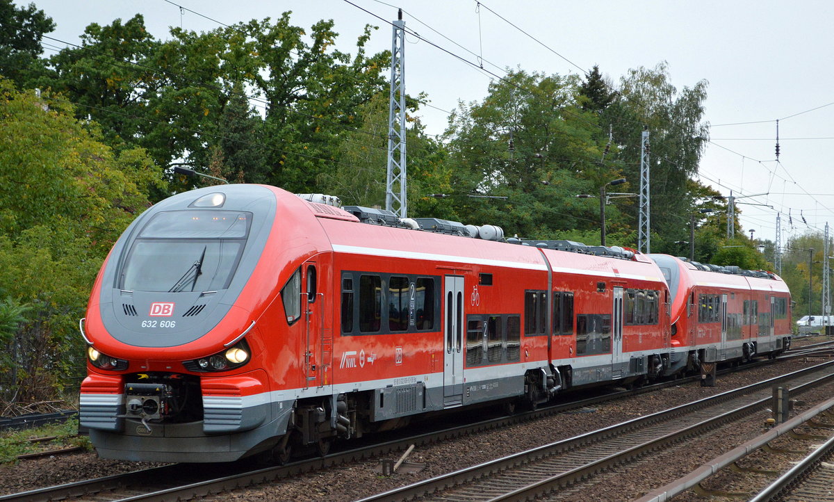 DB Regio wieder mal mit zwei Pesa Link, es handelt sich um 632 606 + 632 608, zum polnischen Herstellerwerk zur Nachbesserung am 25.09.19 Berlin Hirschgarten. 