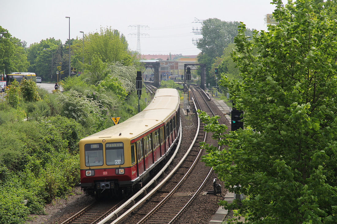 DB (S-Bahn Berlin) 485 xxx // Aufgenommen unweit der Station Berlin Storkower Straße. // 15. Mai 2017
