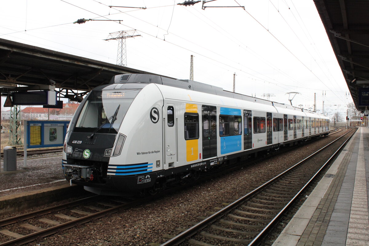 DB S-Bahn Stuttgart 430 229 (REV 13.02.2023 DBZ) als Probefahrt am 13.02.2023 in Riesa.