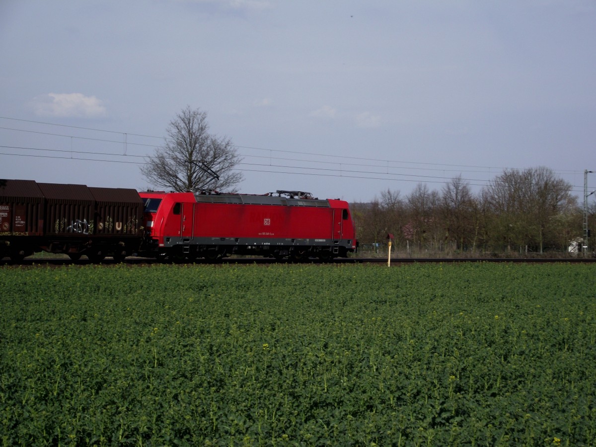 DB Schenker Rail 185 xxx-x am 28.03.14 bei Frankfurt Mainkur