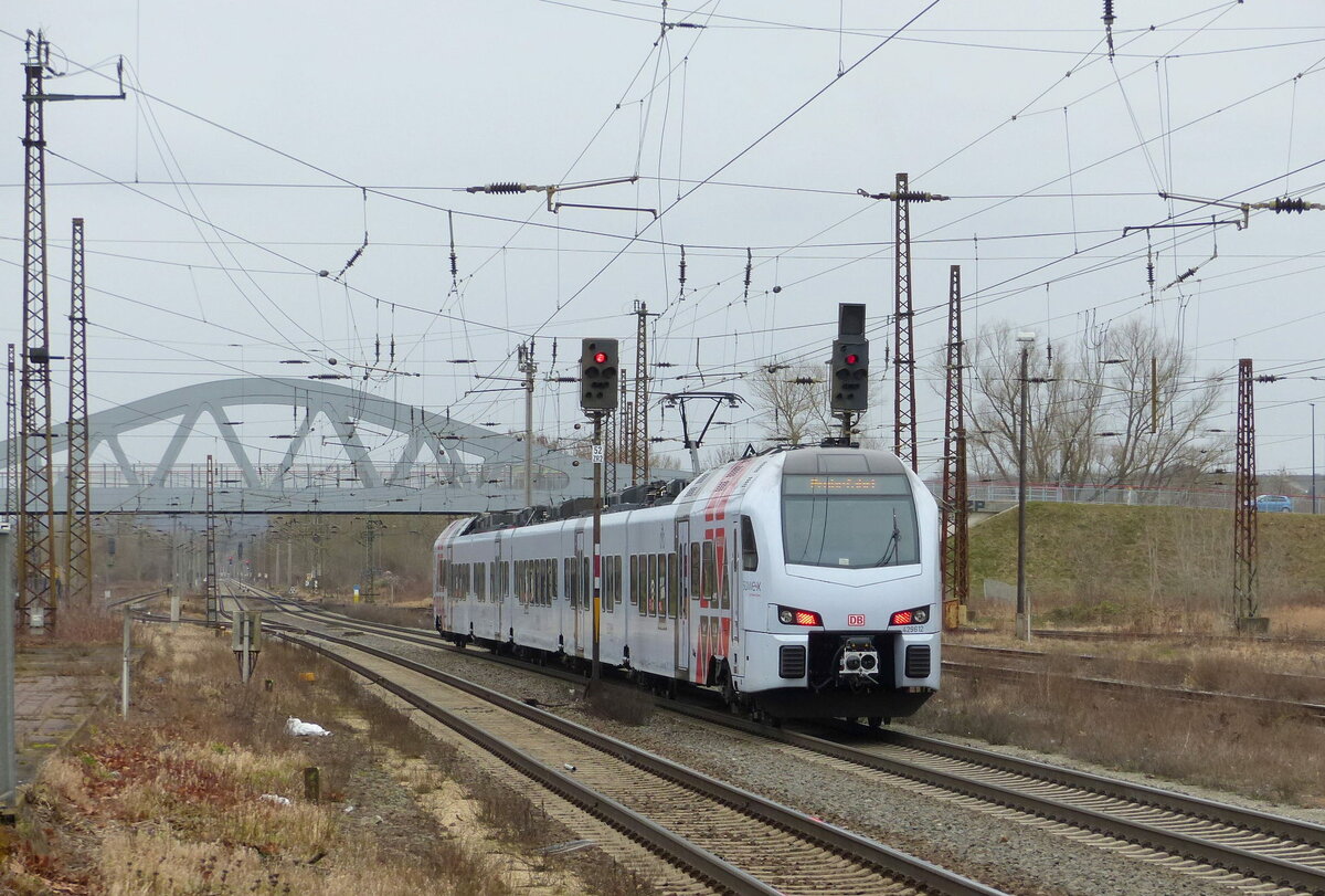 DB SÜWEX 429 612 als Probefahrt Richtung Bad Kösen, am 18.02.2022 in Naumburg (S) Hbf.