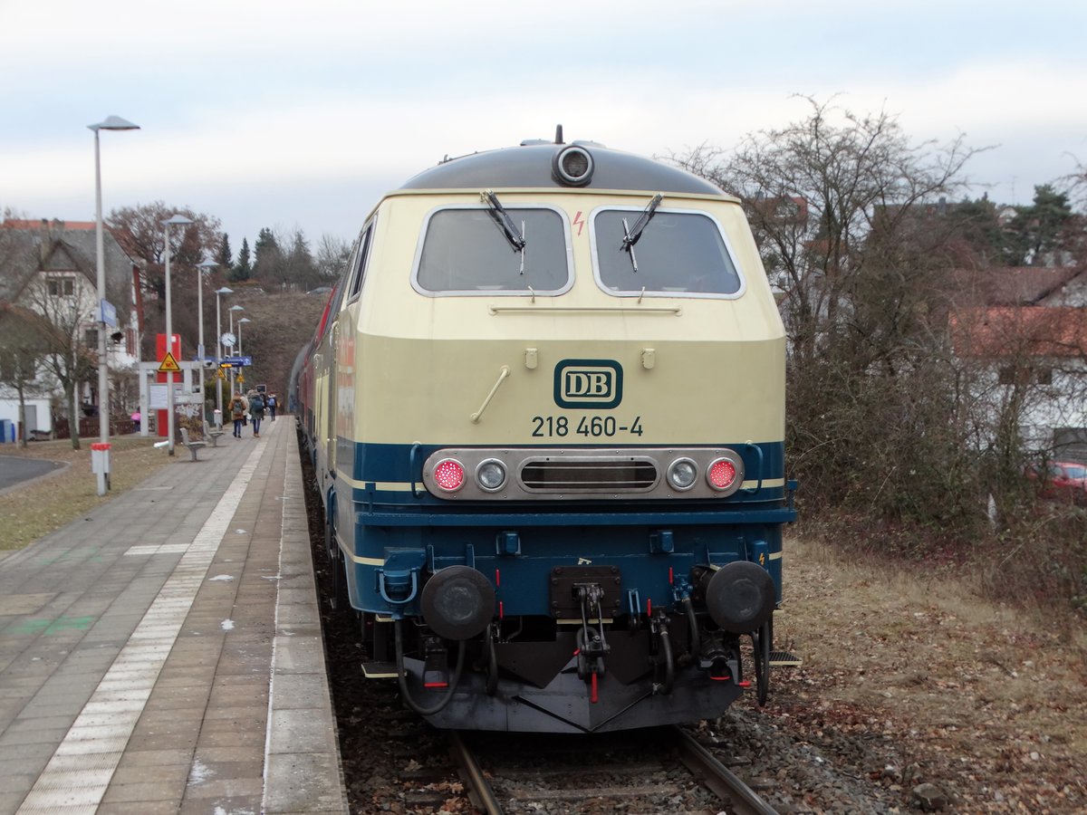 DB Westfrankenbahn 218 460-4 Conny am 31.01.17 in Büdesheim (Hessen)