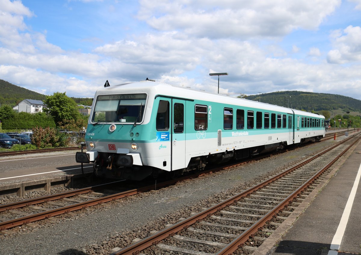 DB Westfrankenbahn 628 436 Anna am 05.05.19 in Miltenberg