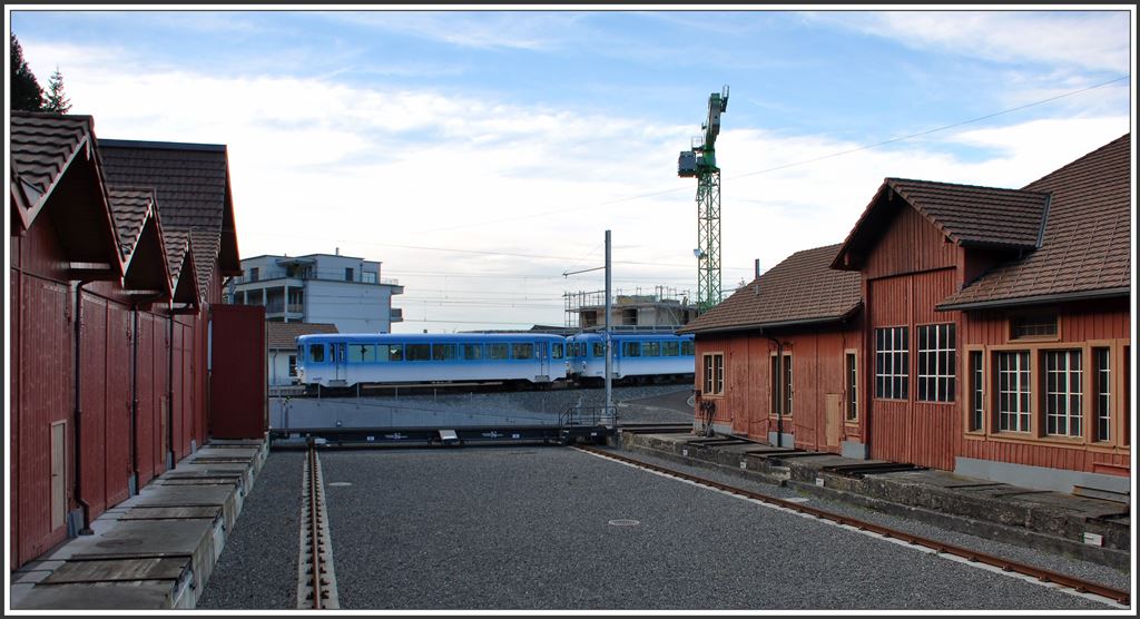 Depot mit Schiebebühne in Arth Goldau. (03.11.2014)
