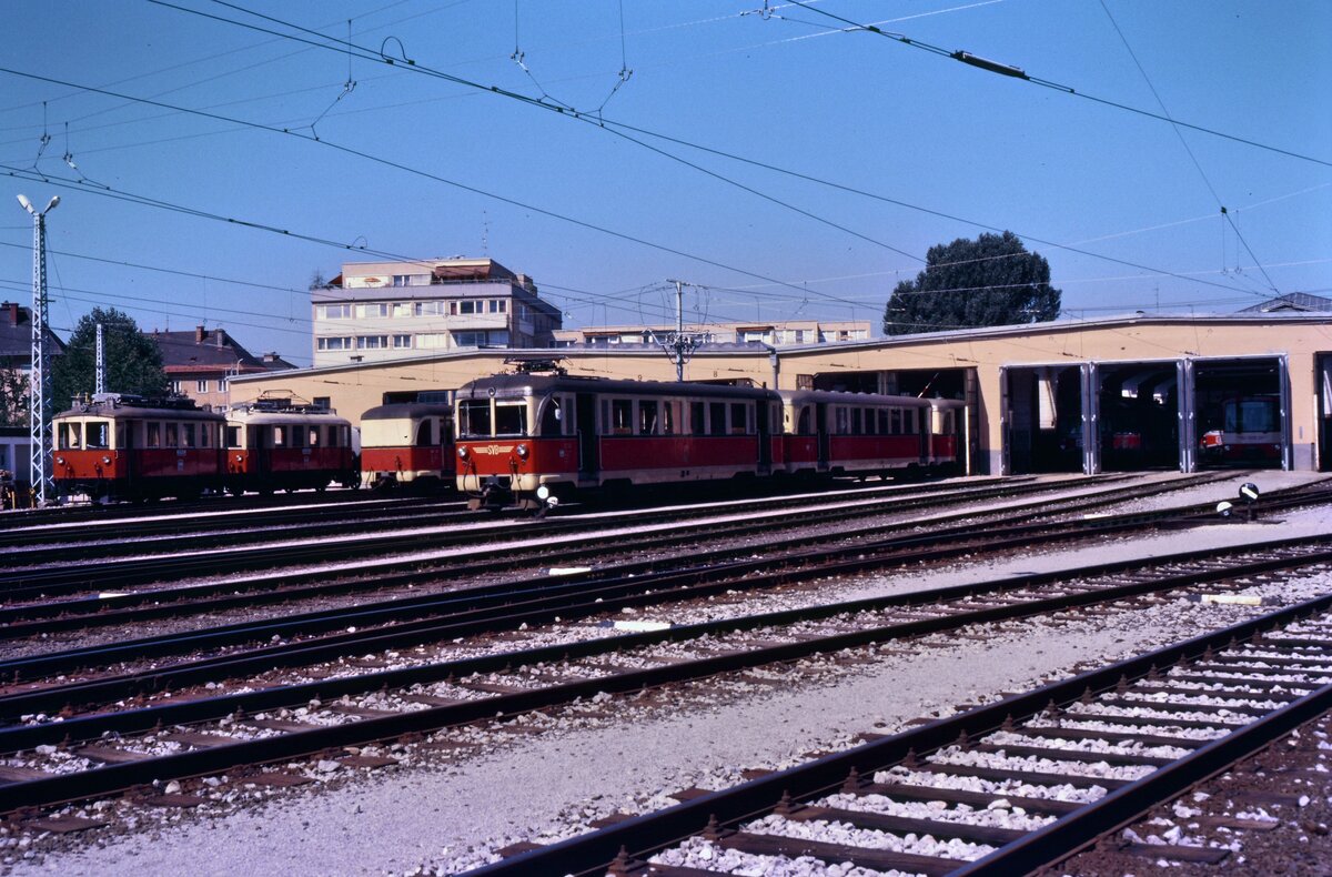 Depot der Salzburger Lokalbahn, 03.08.1984.