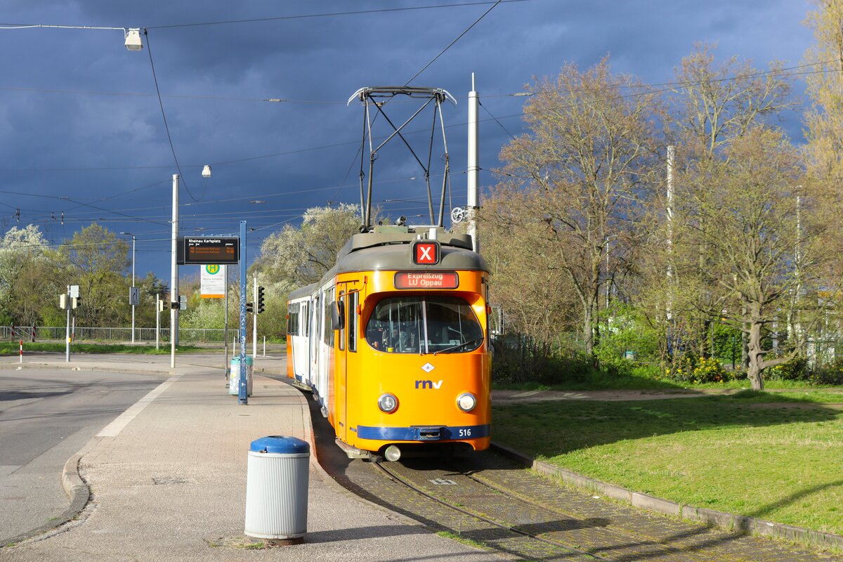 Depot5 Sonderfahrt mit dem RNV Düwag GT8 5516 am 24.03.24 in Mannheim