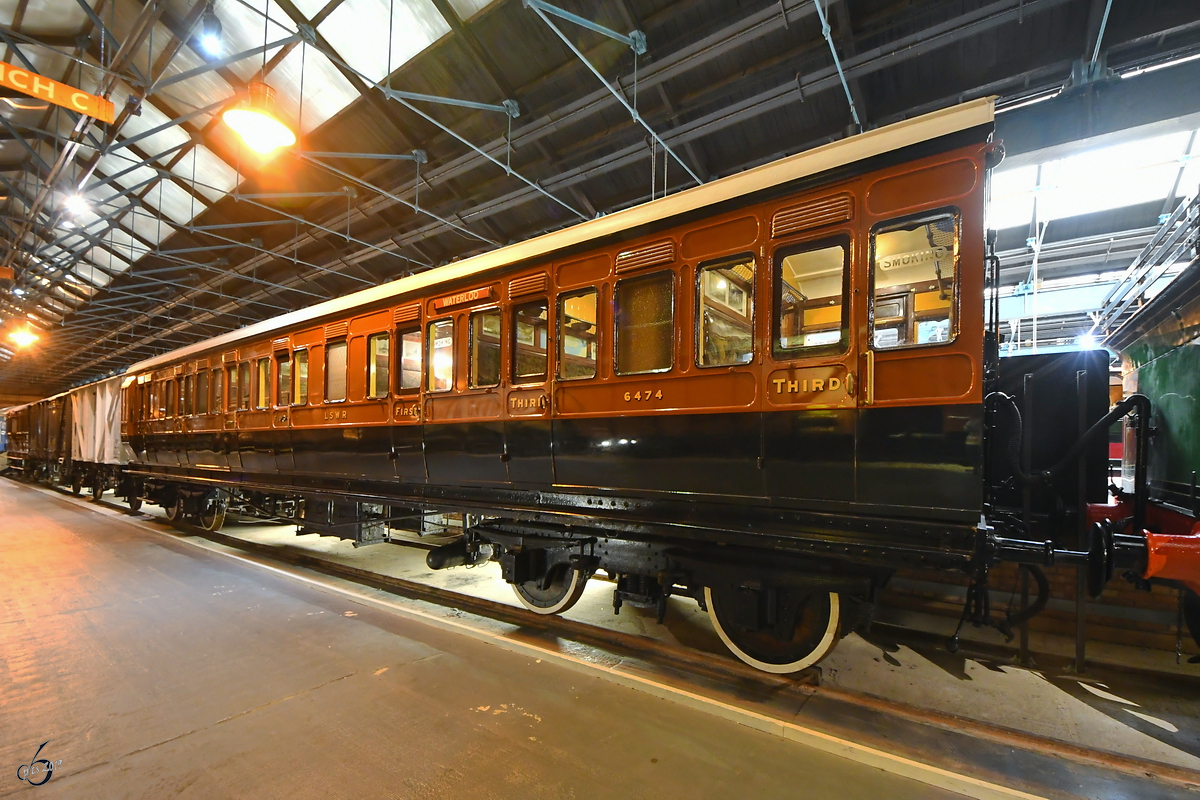 Der 1903 gebaute Personenwagen No. 3598 wurde bei der London & South Western Railway eingesetzt. (National Railway Museum York, Mai 2019)