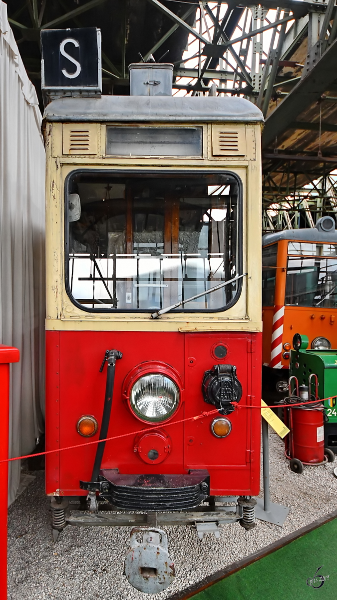 Der 1950 gebaute Triebwagen 27 war Anfang September 2019 im Historama Ferlach zu sehen.