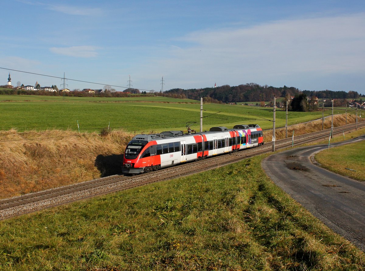 Der 4023 003 nach Salzburg am 20.11.2016 unterwegs bei Köstendorf.