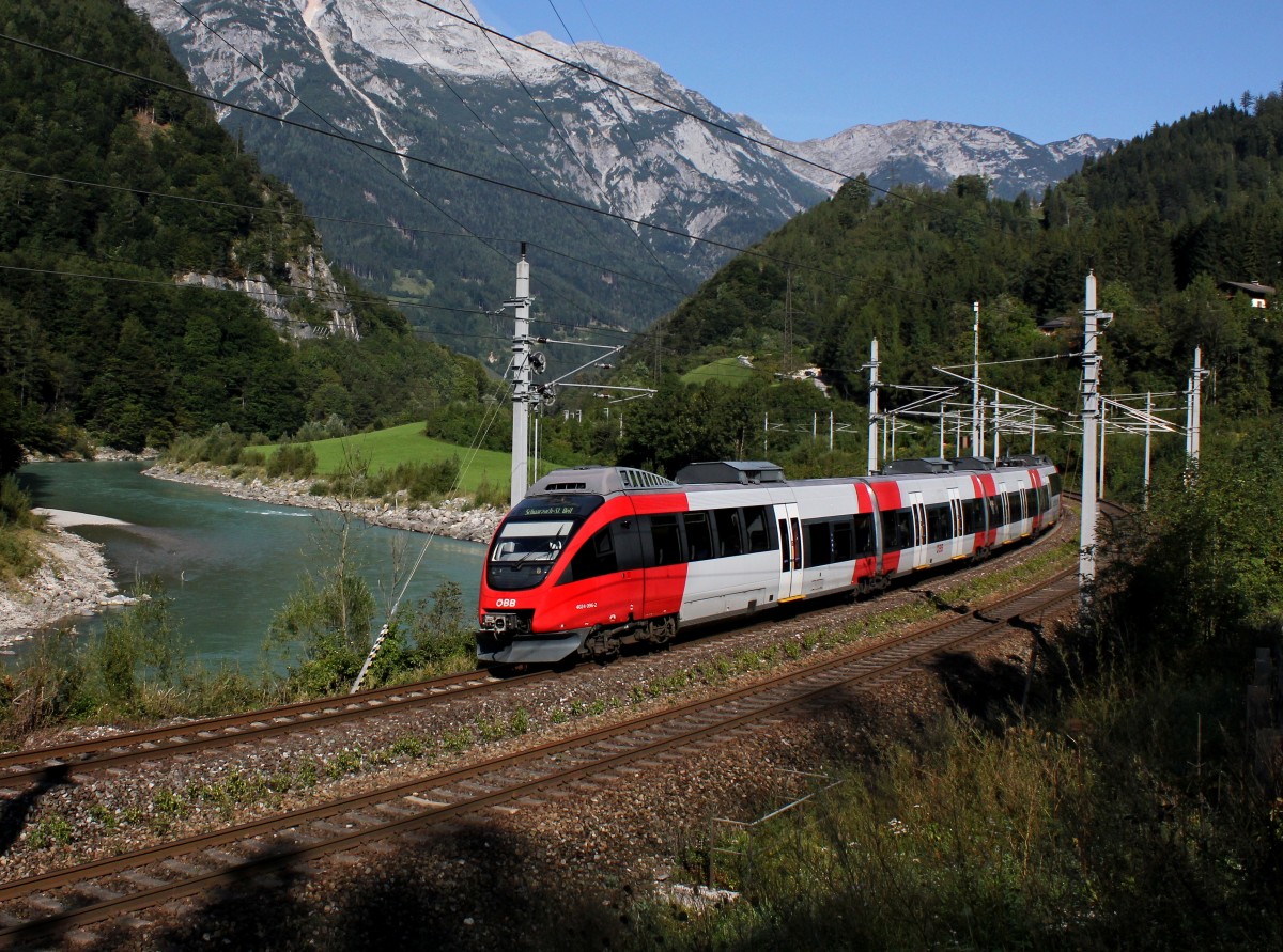 Der 4024 096 nach Schwarzach St. Veit am 12.09.2015 unterwegs bei Werfen.