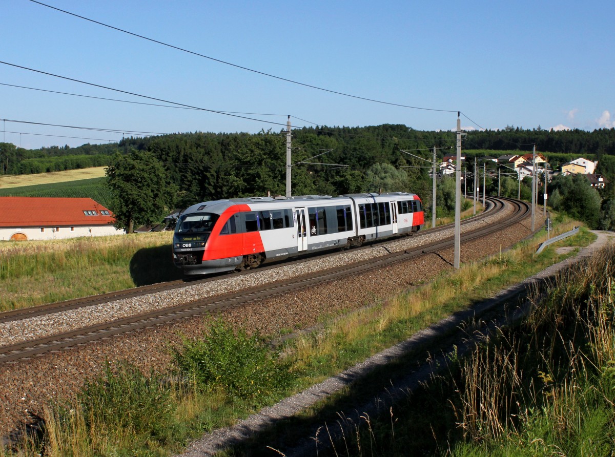Der 5022 004 als REX nach Simbach am Inn am 06.07.2014 unterwegs bei Haiding.