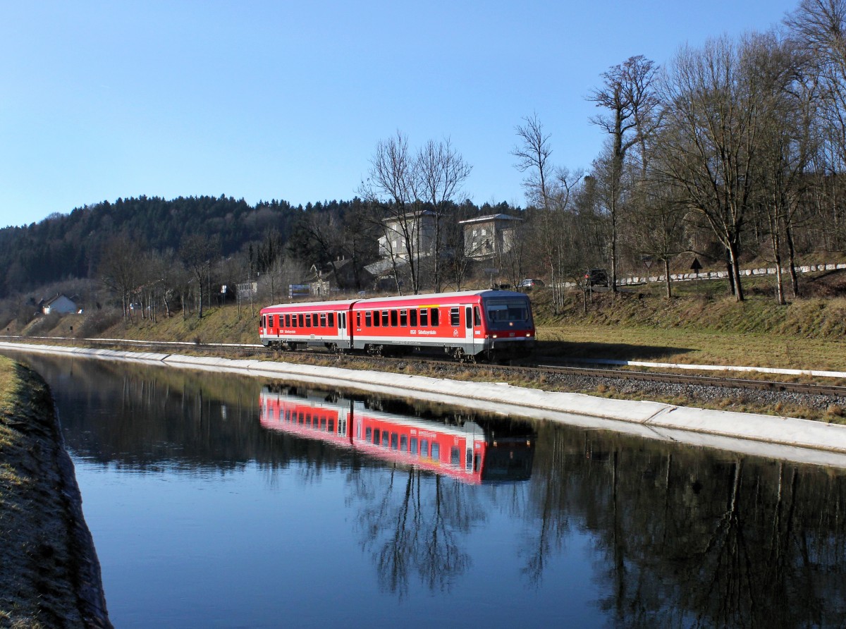 Der 628 558 als RB nach Mühldorf am 30.12.2013 unterwegs bei Schalchen.