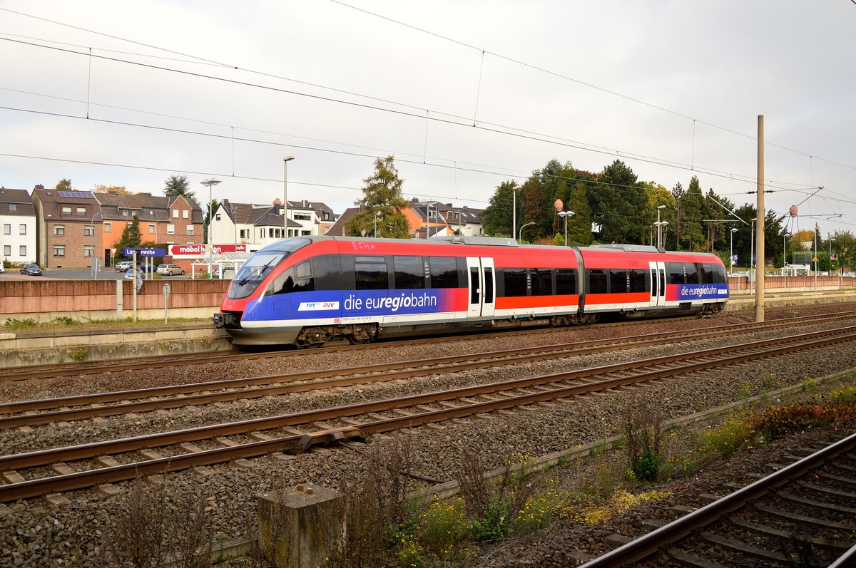 Der 643 716 verlässt hier gerade Langerwehe als RB20 am Sonntag den 23.10.2016