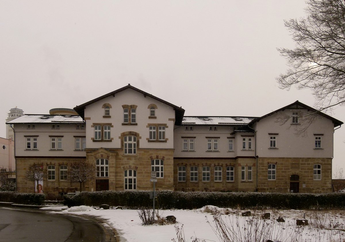 Der alte Bahnhof in Sonneberg. Er war vom Anfang des Eisenbahnanschlusses 1858 bis 1907 in Betrieb.
