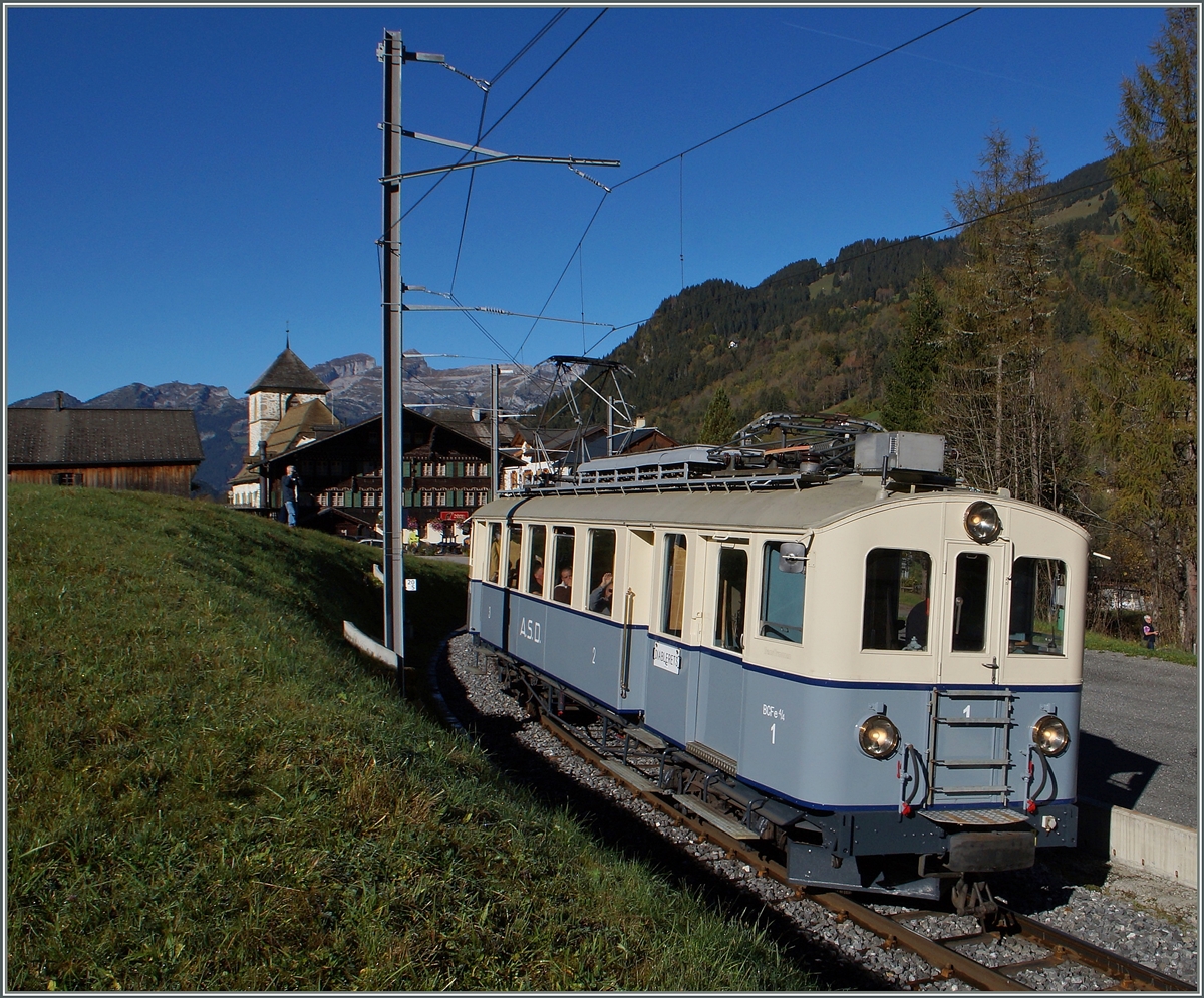 Der ASD BCFe 4/4 N° 1 in Vers l'Eglise. 
18. Okt. 2014