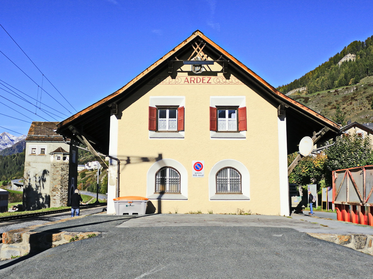 Der Bahnhof in Ardez am 12. Oktober 2019.
