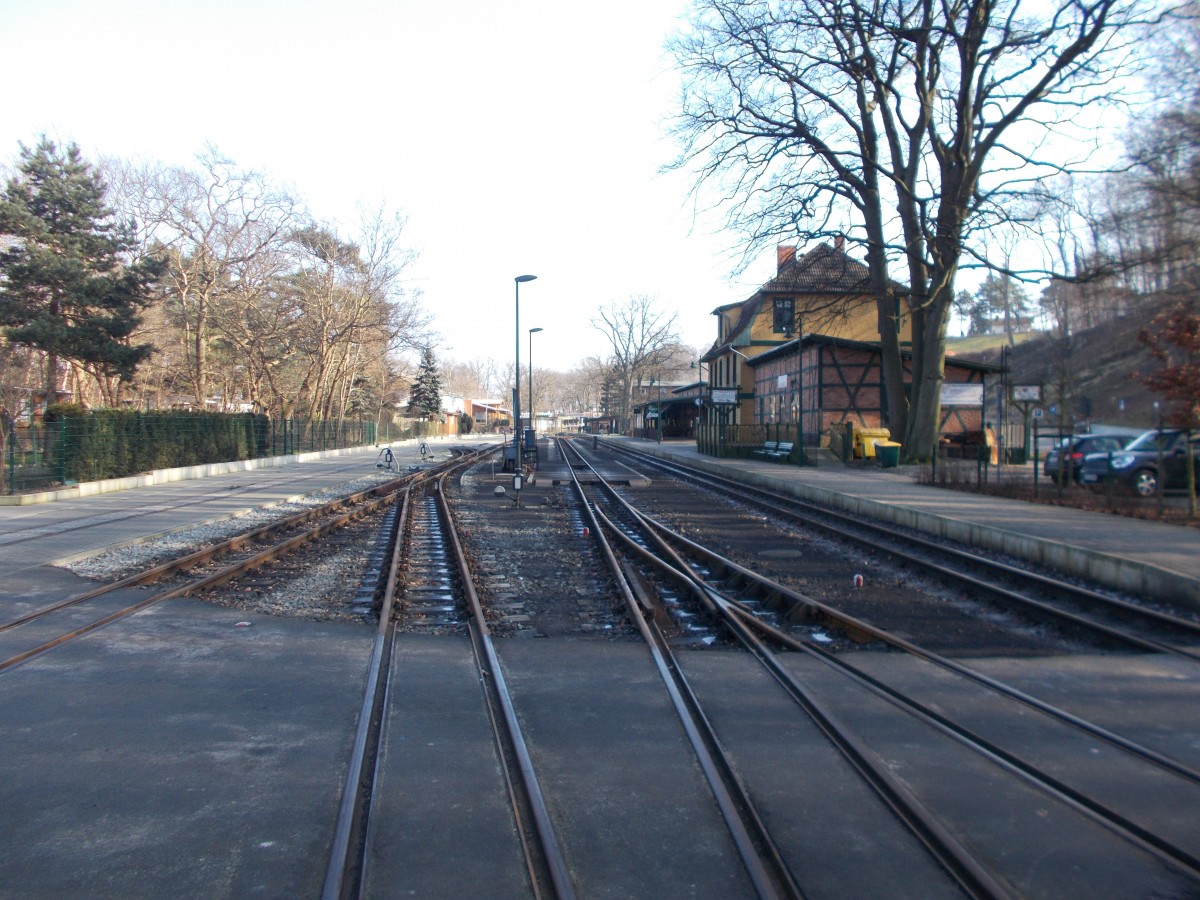 Der Bahnhof Göhren am 28.Februar 2016.