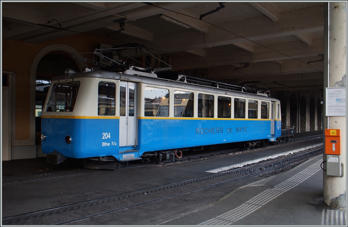 Der Bhe 2/4 204 in Monteux.
8. Dez. 2015