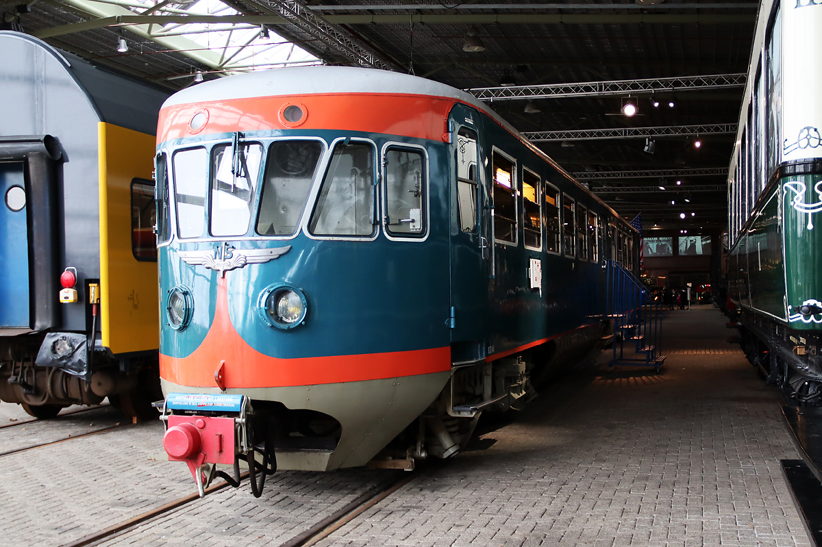 Der Blaue Engel im Nederlands Spoorwegen Museum in Utrecht. Utrecht, 7.3.2023