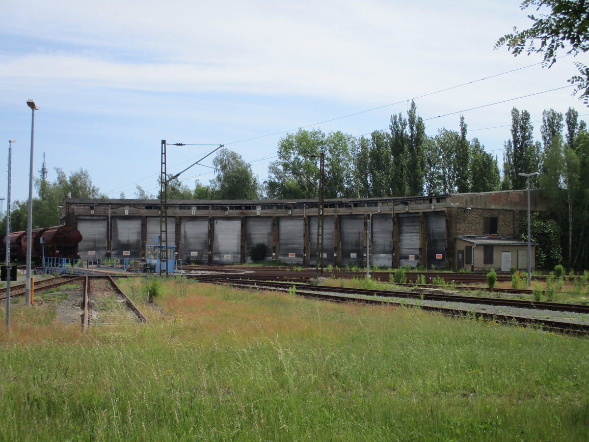 Der ehemalige Lokschuppen in Leipzig Engelsdorf am 03.Juni 2020.