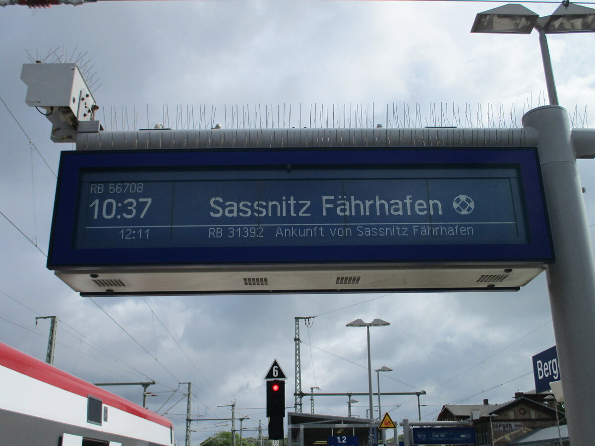 Der Eröffnungszug zum Fährhafen Sassnitz-Mukran wurde,am 21.Mai 2022,in Bergen/Rügen angekündigt.