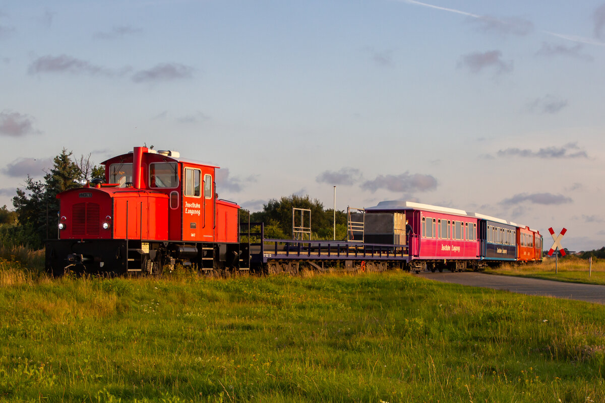 Der erste Zug am Tage des 24.8.21 zum Inselbahnhof. Führend Lok 2.