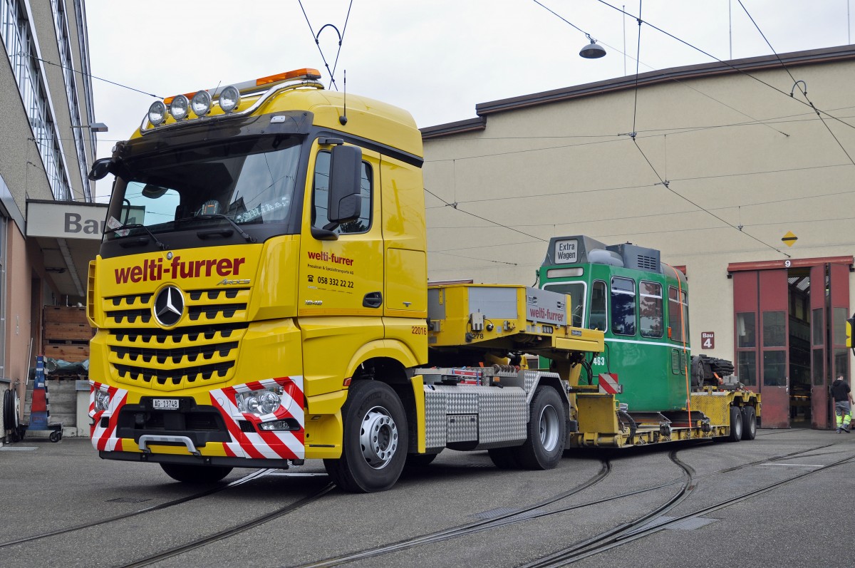 Der Kopf des Be 4/6 463 wurde abgetrennt und soll im künftigen Trammuseum ausgestellt werden. Am 28.01.2016 wird er in der Hauptwerkstatt aufgeladen und an einem sicheren Ort zwischengelagert.