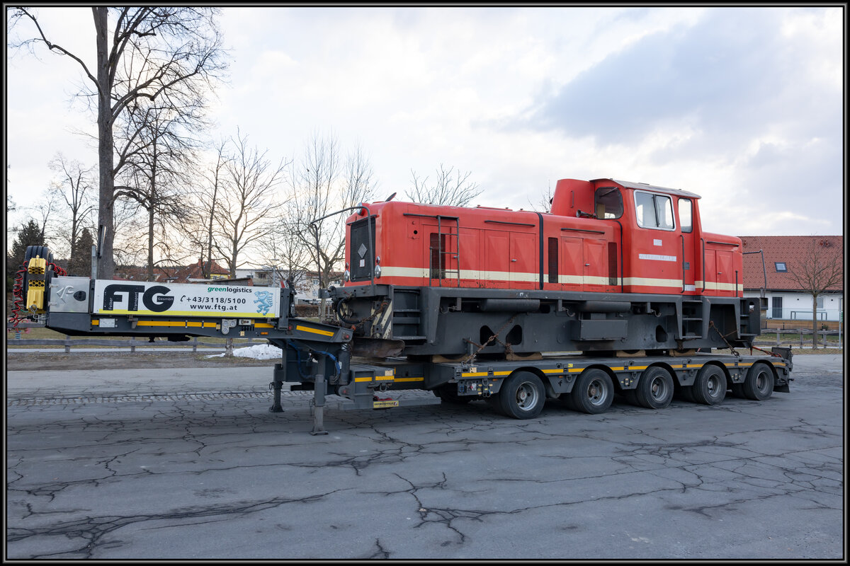 Der Morgen des 21.01.2021. 
Die Zillertalerin  D8  kam bereits am Vortag an und wartet auf die entladung im Bahnhof Stainz. 