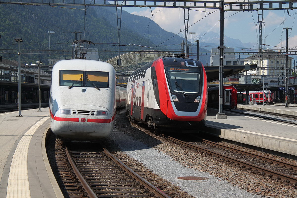 Der neue IC der SBB Twindexx RABDe 502 002 auf Testfahrt in Chur.31.05.17