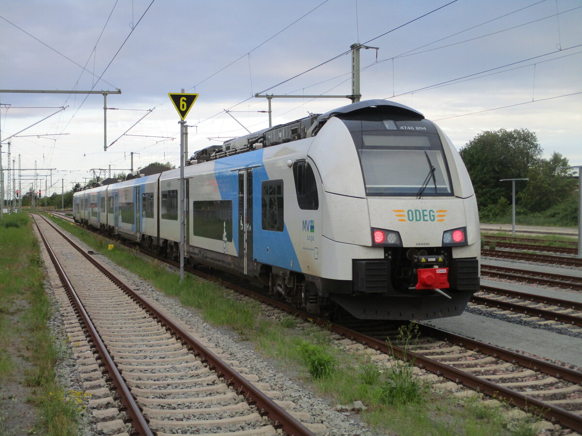Der ODEG 4746 804 pausierte,am 30.August 2026,in Bergen/R�gen.
