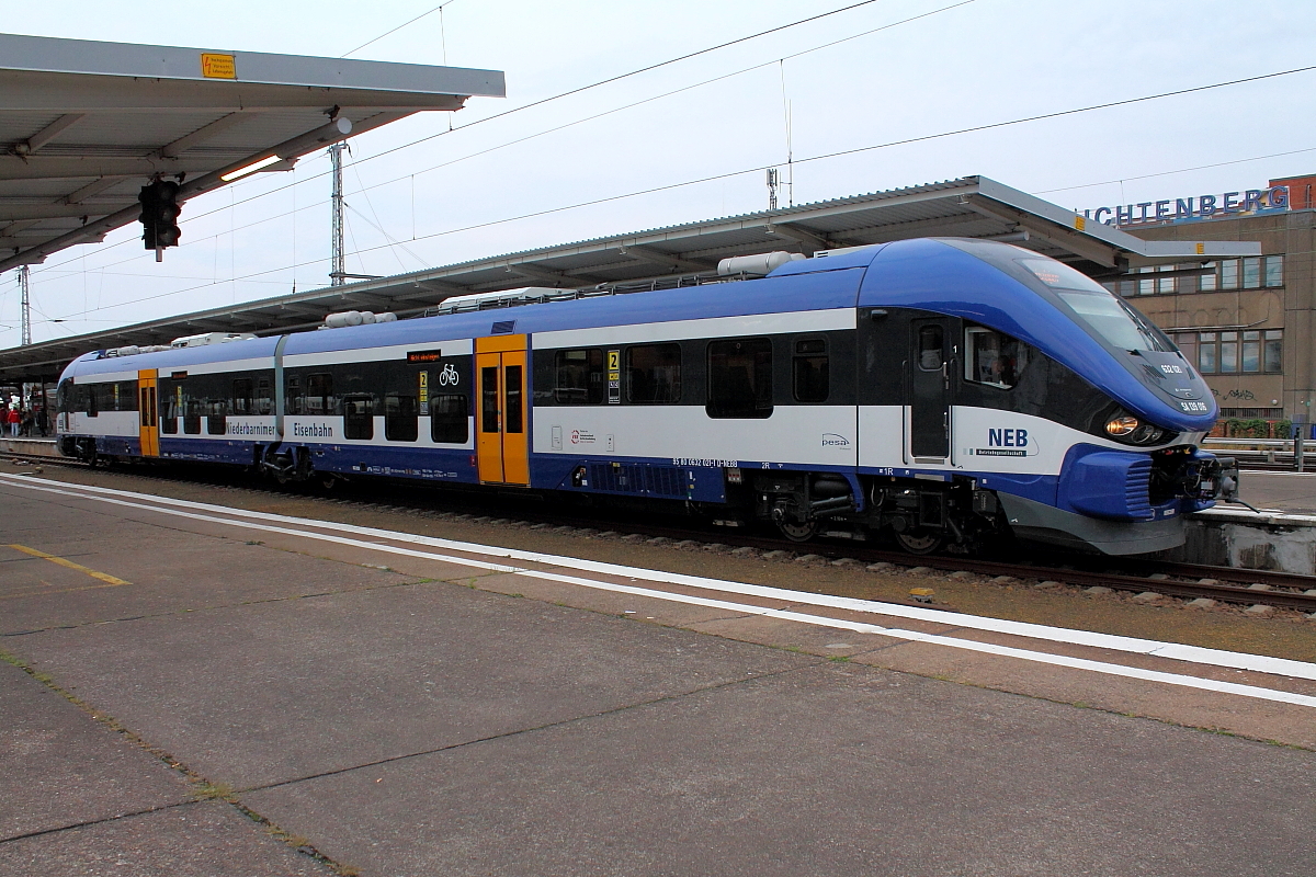 Der Pesa Link der NEB 632 021 hat am 17.09.2016 als RB 5174 aus Kostrzyn sein Ziel Berlin-Lichtenberg erreicht.
