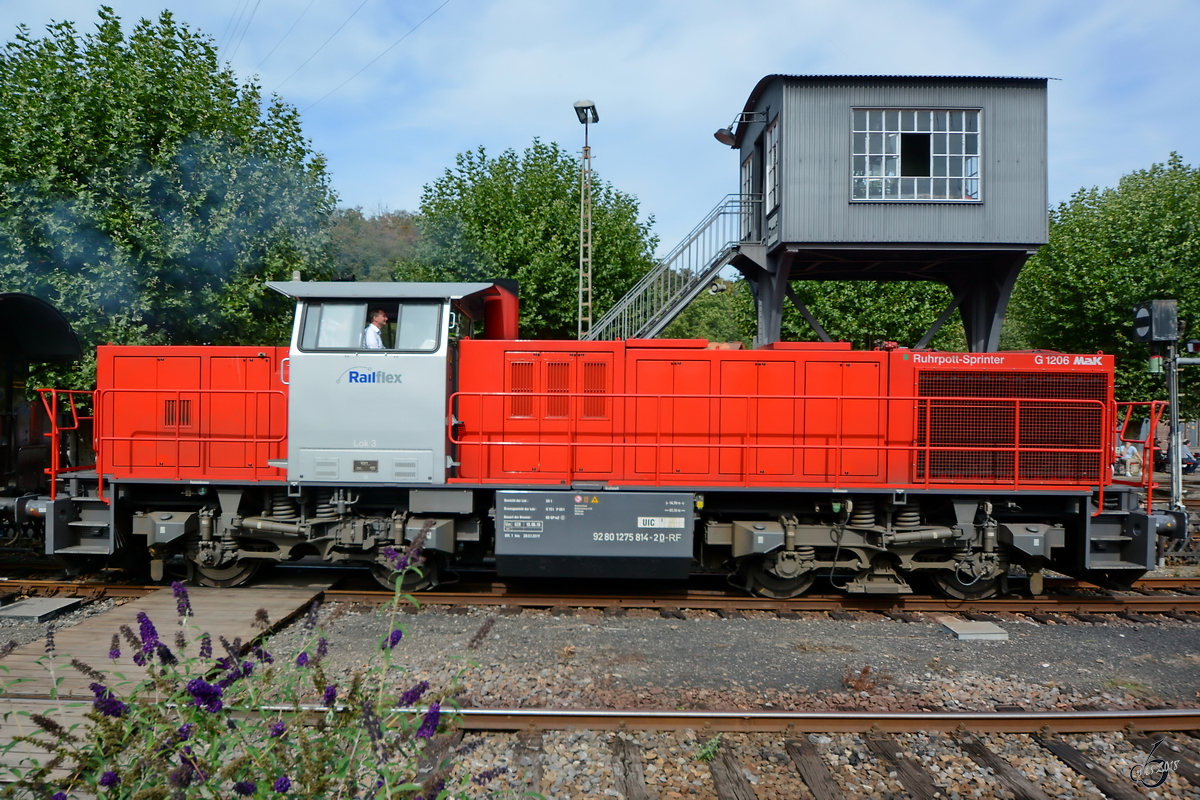 Der Ruhrpott-Sprinter MaK G 1206 Mitte September 2018 im Eisenbahnmuseum Bochum.