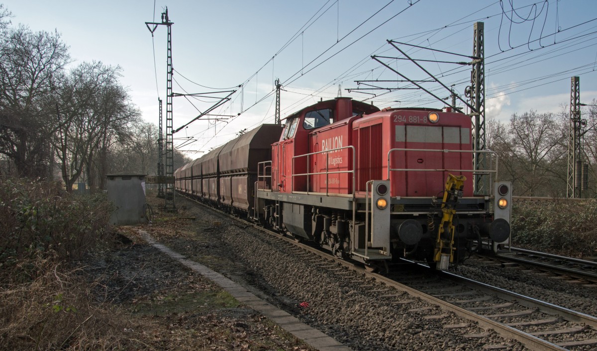 Der Sand Zug aus Sythen (Haltern am See) nach Bottrop Nord. 
Quarzzand für Pilkington in Bottrop mit Railion Lokomotive 30-01-2014