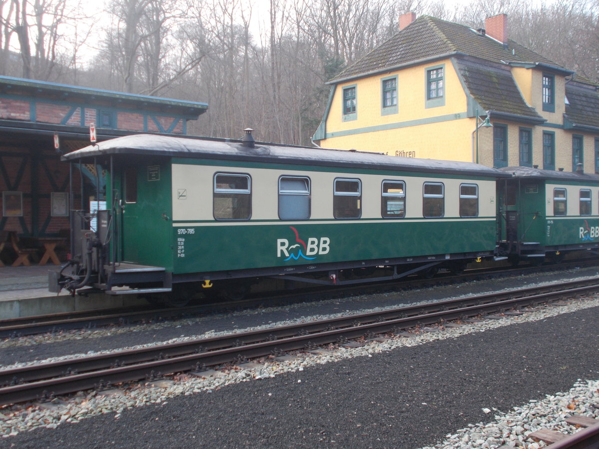 Der Schlußwagen,am 21.Januar 2018,nach Putbus war der KB4ip 970-785.Aufnahme in Göhren.