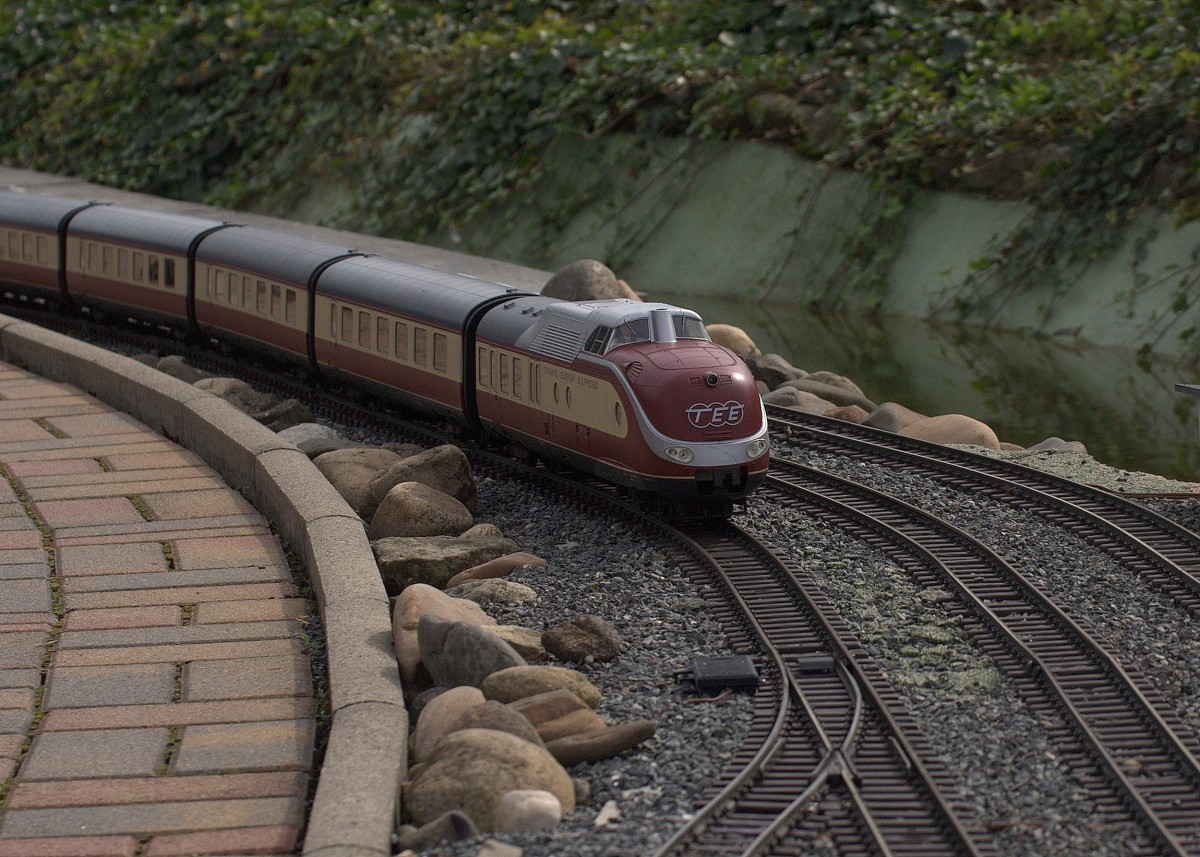Der  SVT  Hungaria  oder   Vindobona  in Bad Schandau, hier in den Eisenbahnwelten in Rathen  am 18.09.2014  13:48 Uhr aufgnommen.