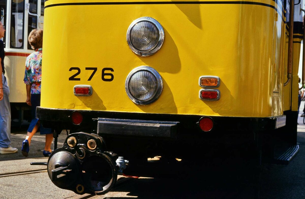 Der TW 276 der Stuttgarter Straßenbahnwelt ist immer noch im Einsatz. Hier wurde er im früheren Gerlinger Straßenbahnmuseum ausgestellt.