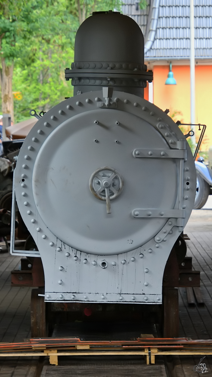 Der überholte Kessel der Dampflokomotive  Bieberlies  war Ende Juli 2022 im Lokschuppen Hüinghausen zu sehen.