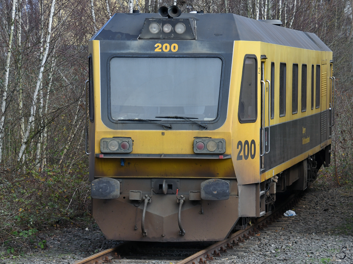 Der Ultraschallschienenprüfzug Sperry RailInternational SRS 200 stand Ende Dezember 2017 in Hattingen.