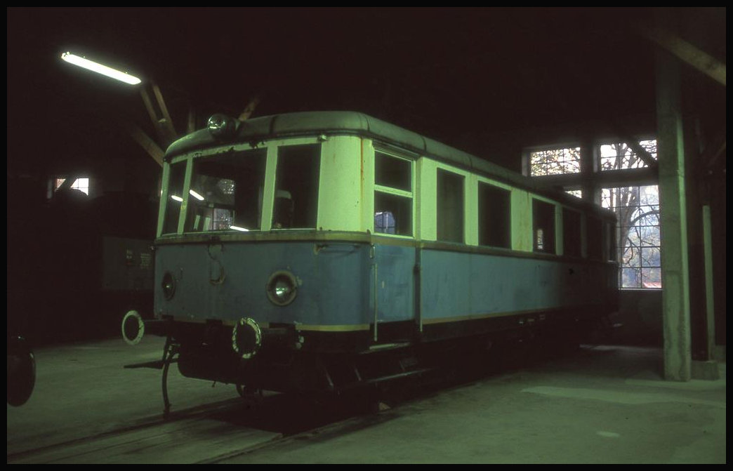Der VT 07 der Regentalbahn stand am 17.10.1993 im Eisenbahn Museum in Bayerisch Eisenstein.