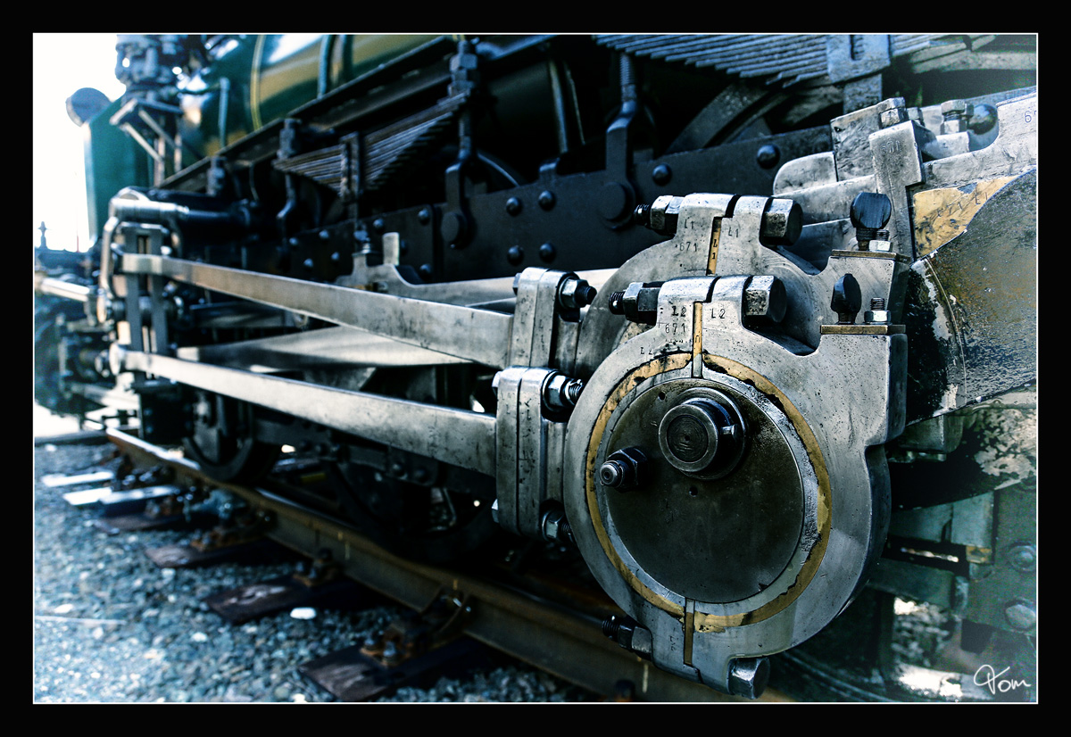 Detail der Treibstangen von der GKB Dampflok 29.671.
Wies-Eibiswald. 29.10.2016