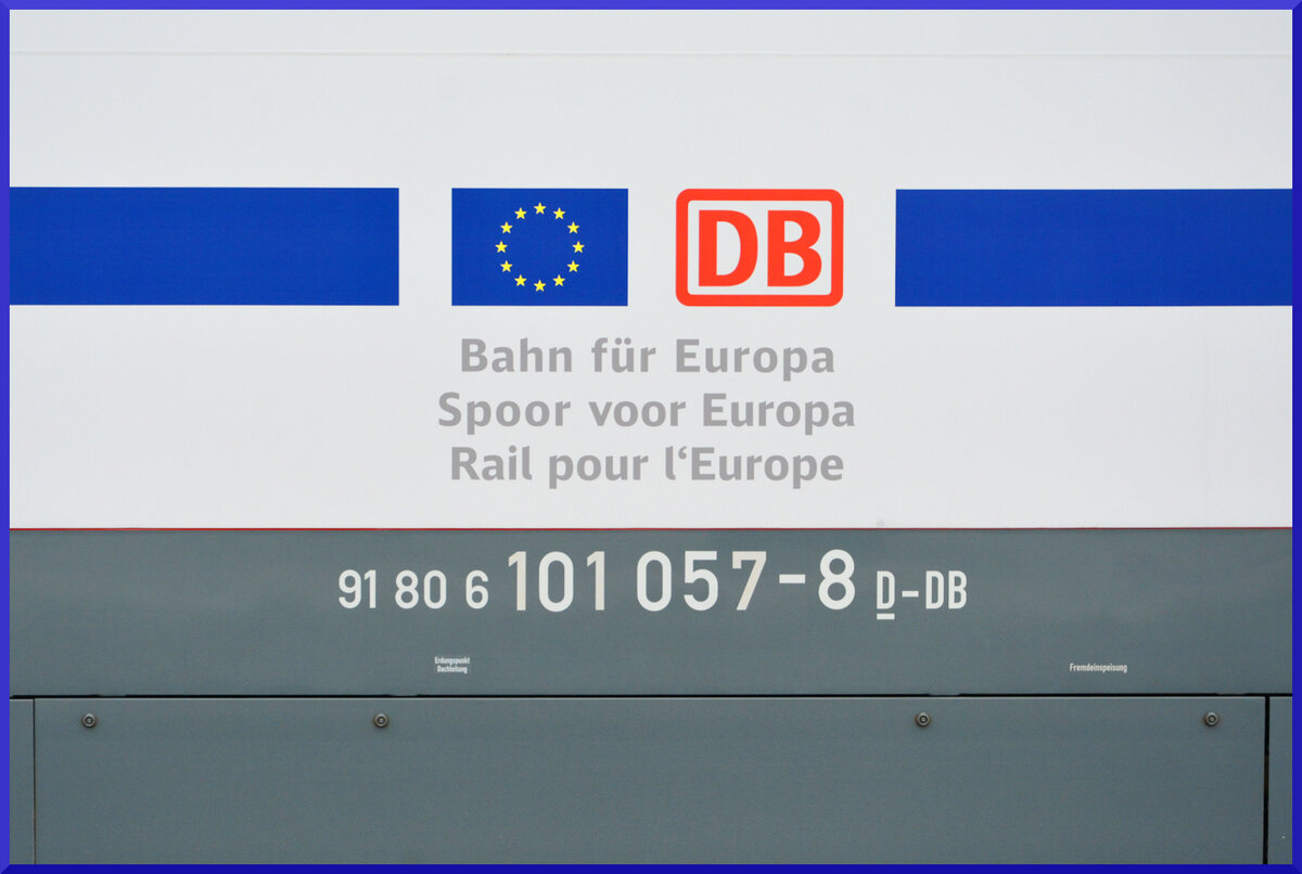 Detailaufnahme der DB 101 057 am 18.11.2023 in Würzburg Hbf.