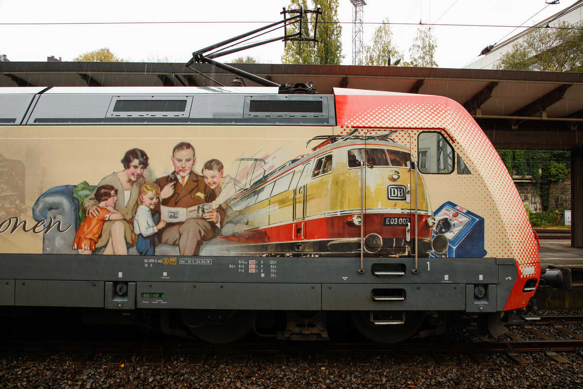 Detailfoto von DB 101 064  160 Jahre Märklin verbindet Generationen  in Wuppertal, November 2019.