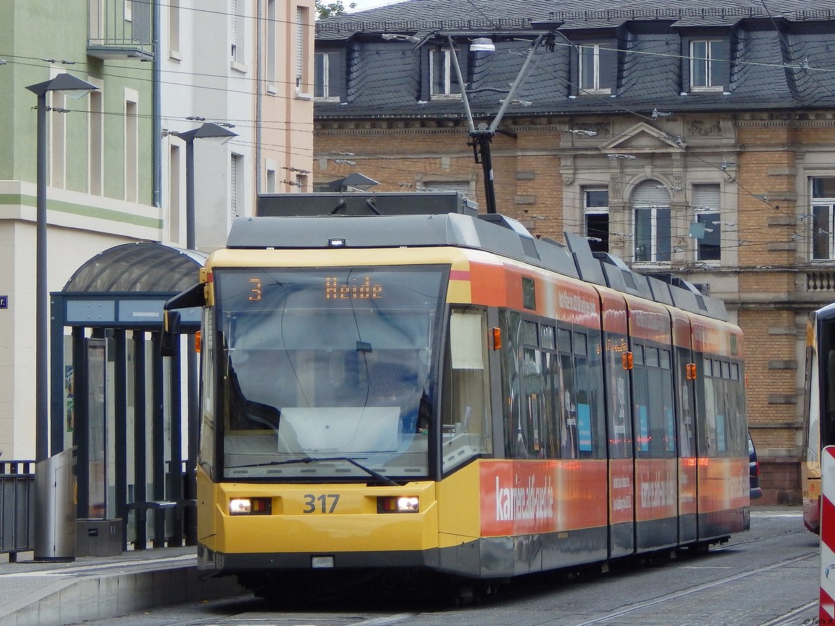 DEUWAG/GT6-70D/N Nr. 317 in Karlsruhe am 22.06.2018