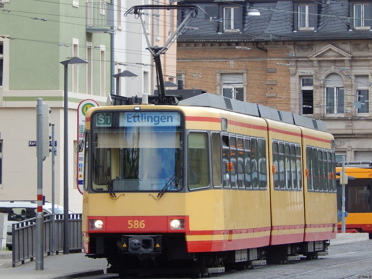 DEUWAG/GT6-80C Nr. 586 in Karlsruhe am 22.06.2018