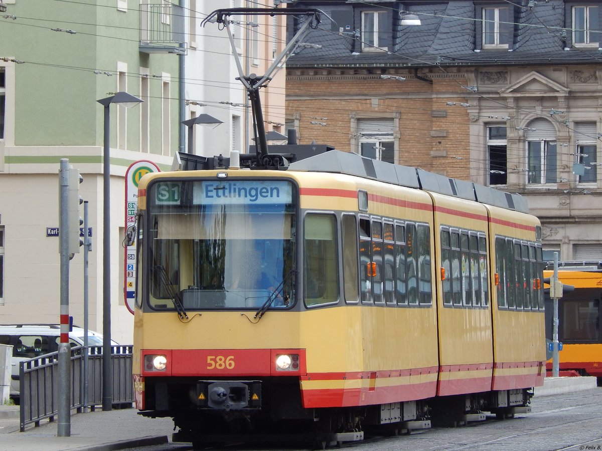 DEUWAG/GT6-80C Nr. 586 in Karlsruhe am 22.06.2018