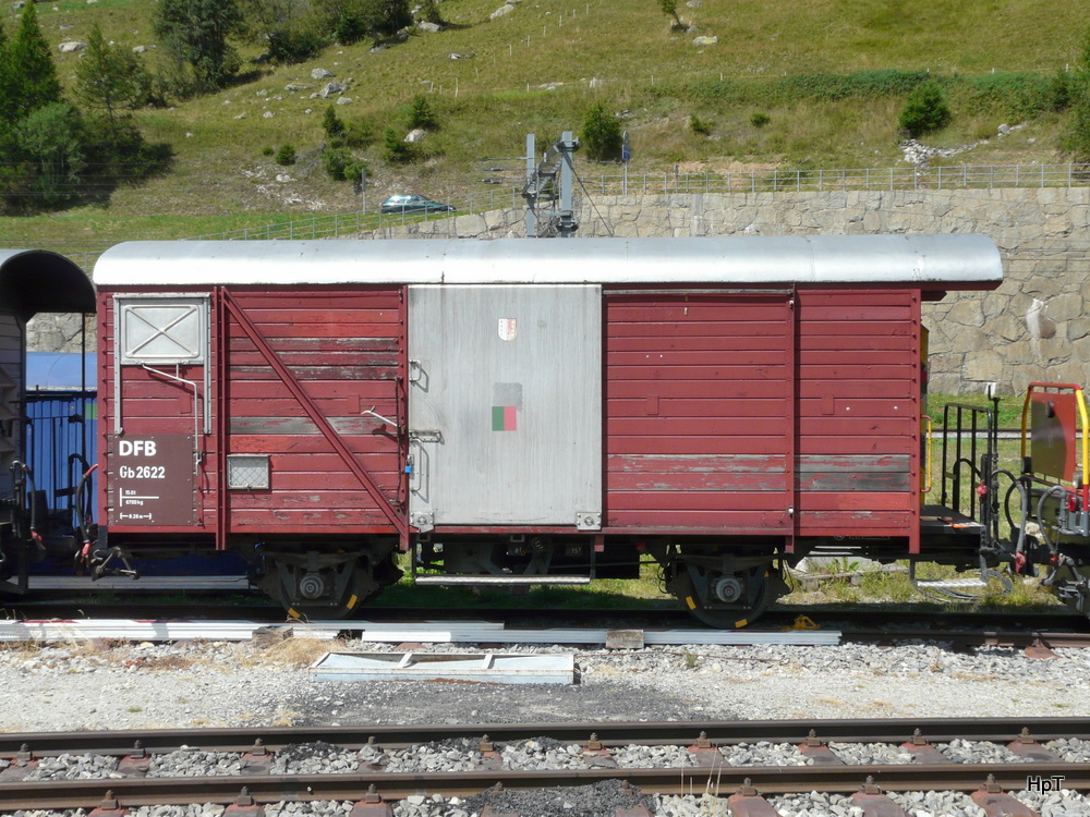 DFB - Gterwagen Gb 2622 abgestellt in Oberwald am 17.08.2013
