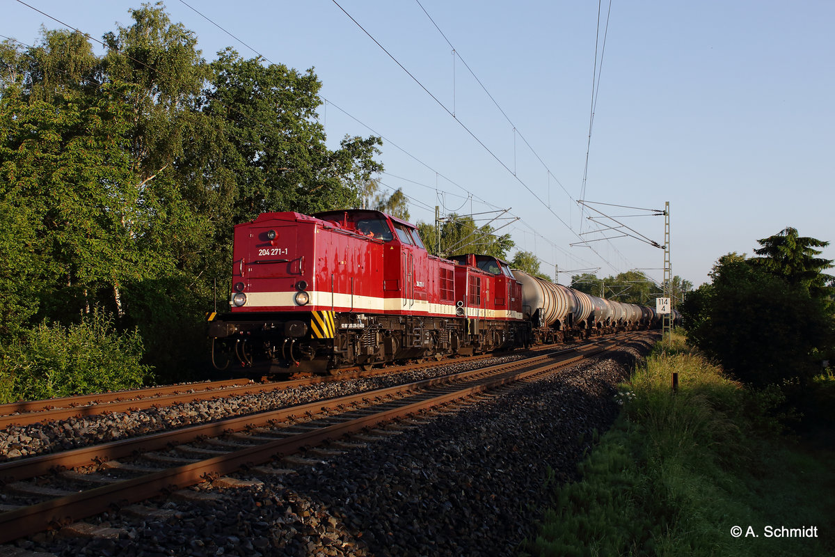 DGS 69428 bei der Einfahrt in Plauen mit der 204 271 und der 204 425 an einem Kesselzug nach Marktredwitz.20.06.16