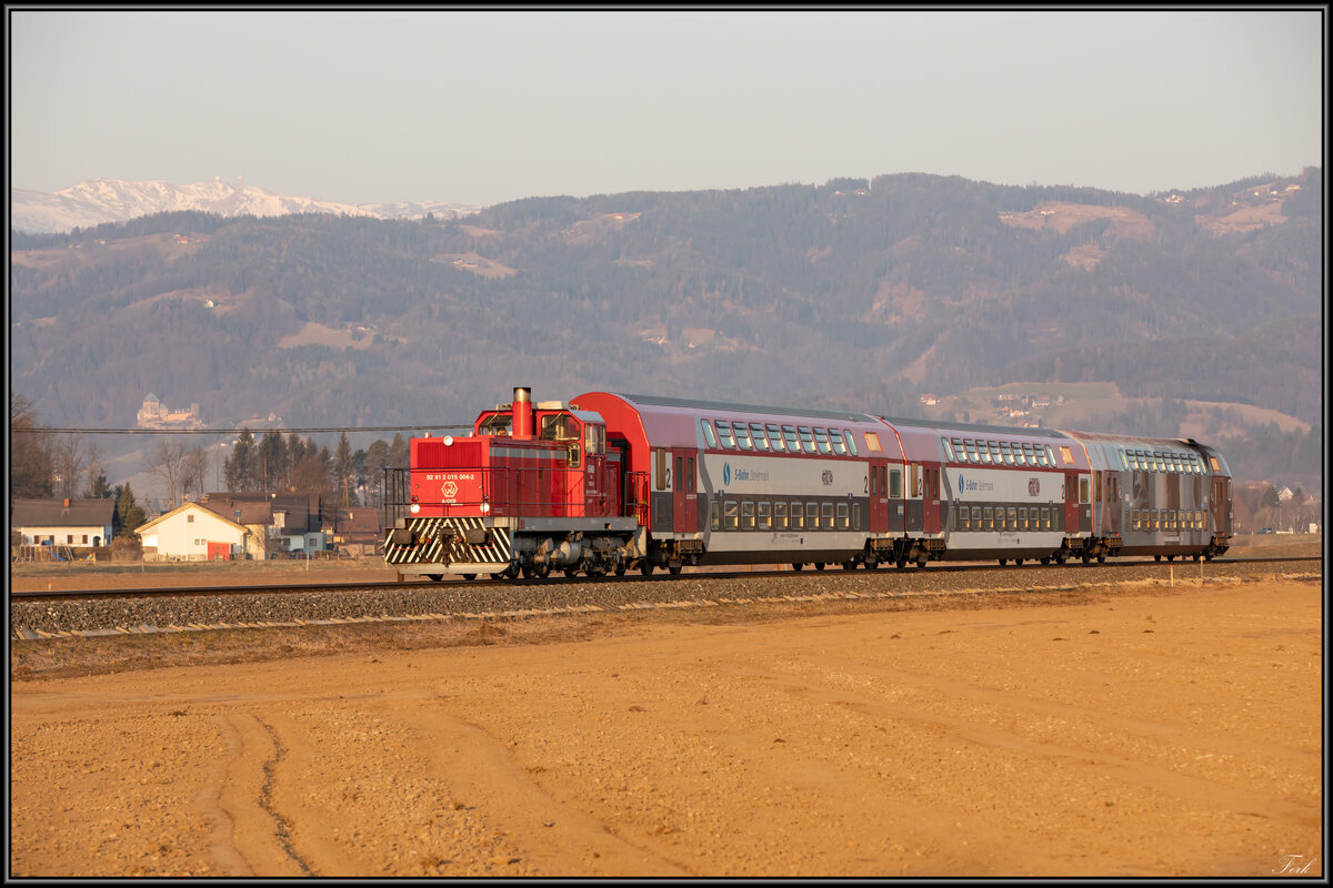 DH1500.4 auf dem Weg nach Graz bei Frauental Bad Gams . 
Am 25.März 2022 zieht Sie den R7358 pünktlich gen Osten. 